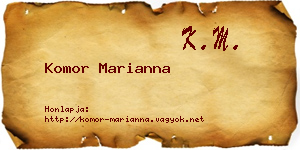 Komor Marianna névjegykártya